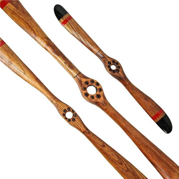 Set of 3 Hand Carved Wooden Propeller Vintage Aviation Home Decor Wall Sculpture - Picture 7 of 7